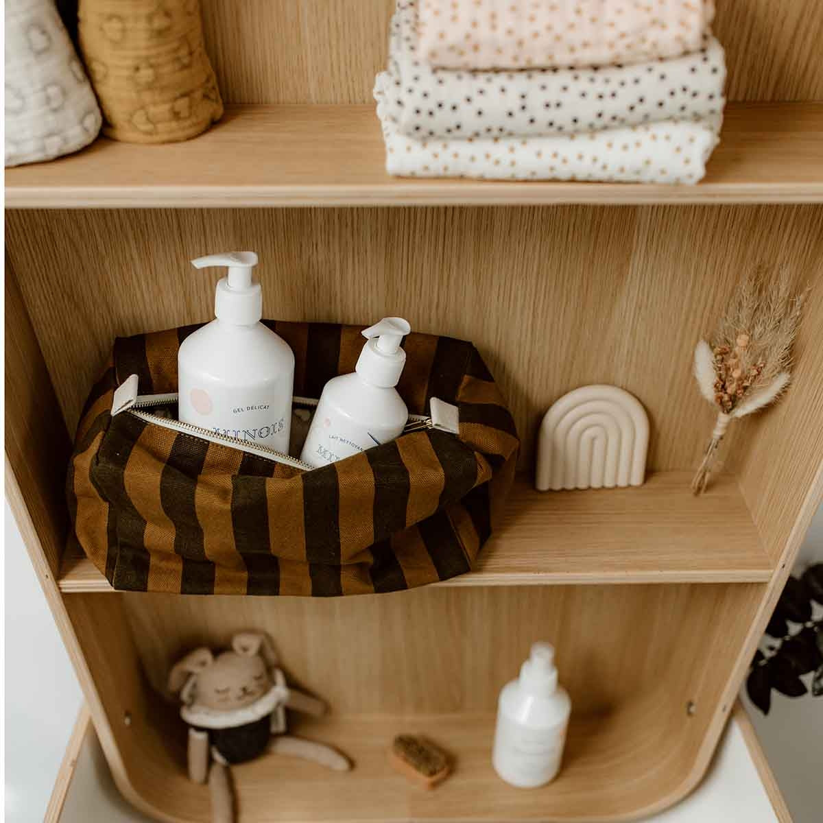 Trousse de toilettes Rose in April rayé