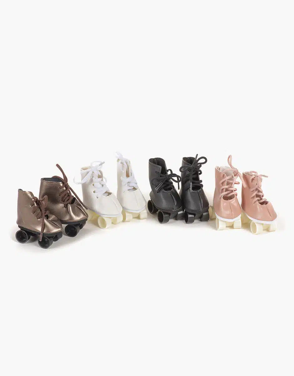 Gordi : Paire de patins à roulettes en simili cuir rose