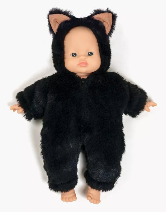 Babies – Combinaison Halloween P'tit chat en fausse fourrure Rabbit noir