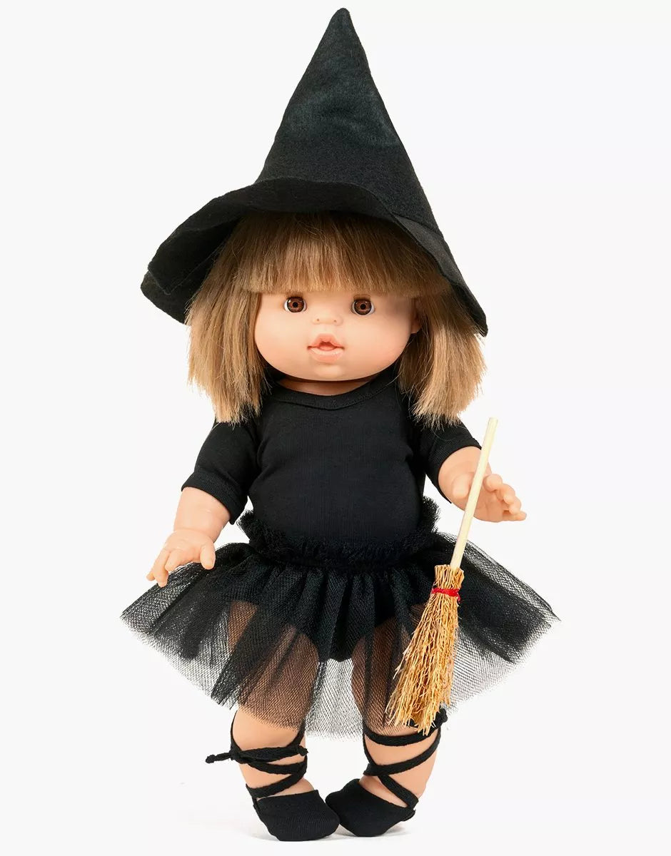 Les P'tits Déguiz' - Ensemble Halloween P'tite sorcière noir avec chapeau et balais