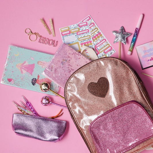 Porte-clés bisou rose pailleté