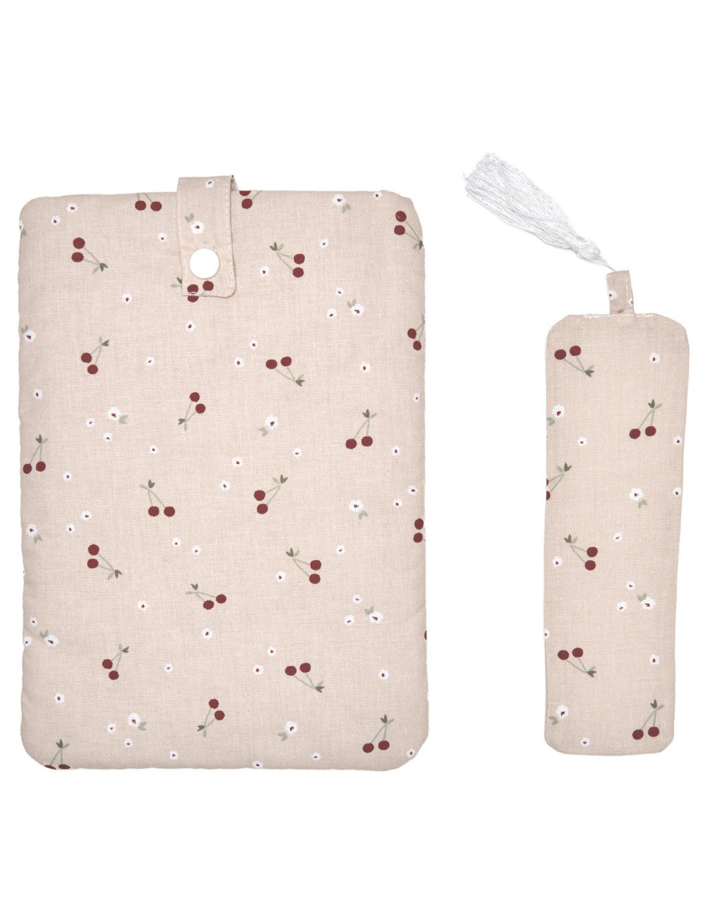 Pochette pour livre de poche + marque-page - Cerises