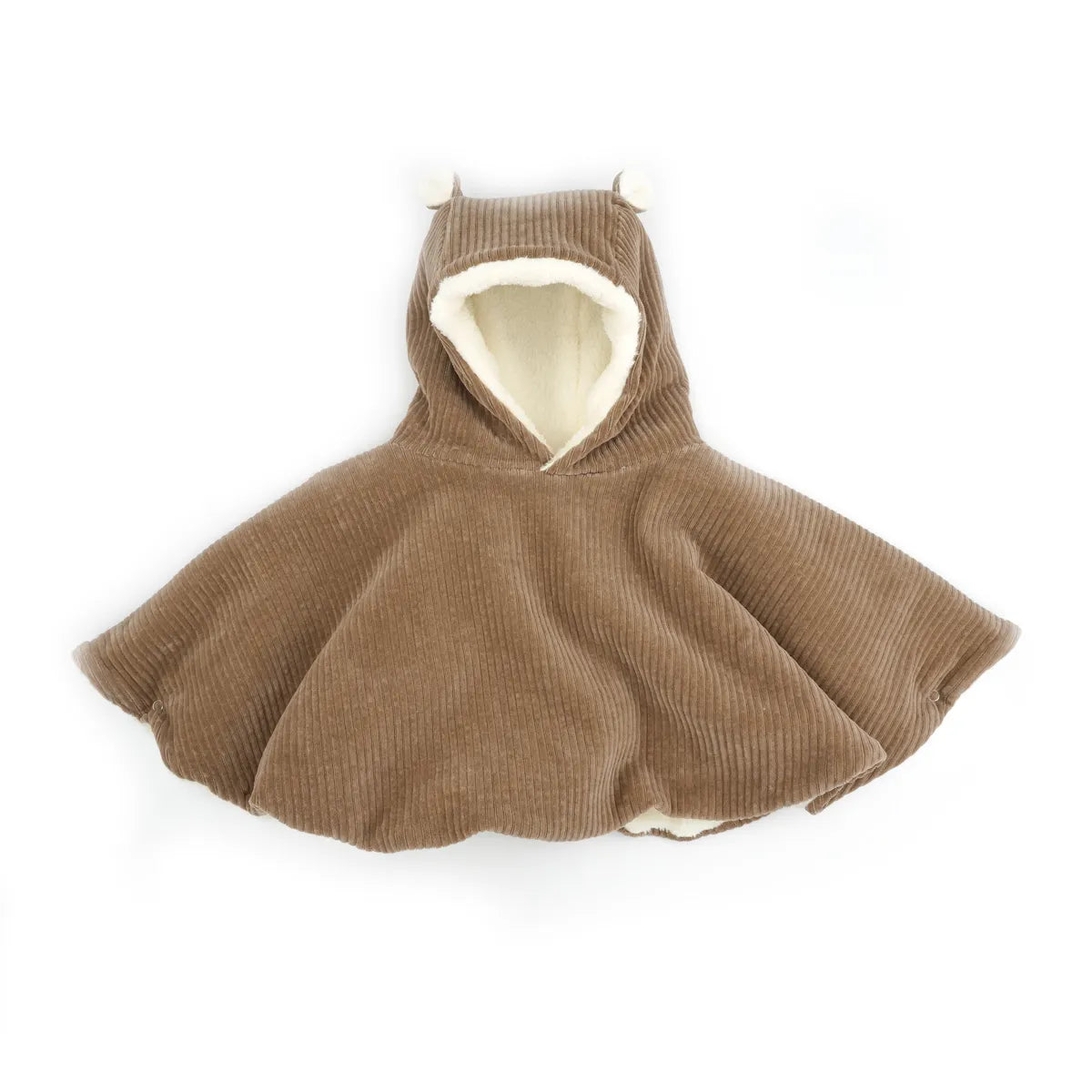 Poncho bébé teddy taupe