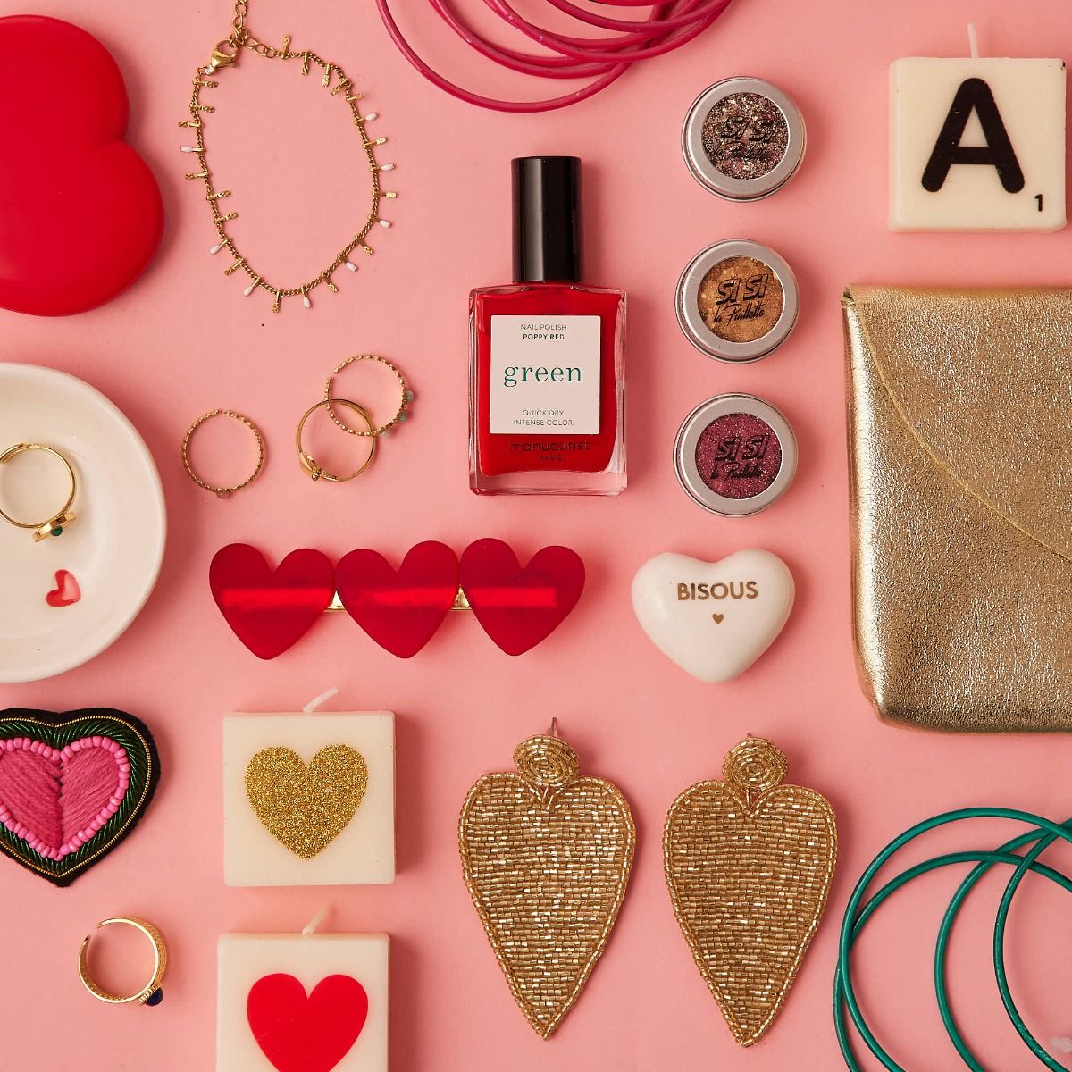 Cœur en céramique bisous gold