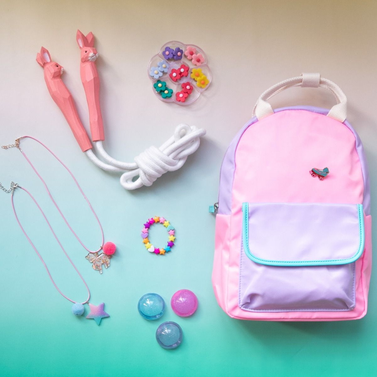 Collier licorne à pompon rose