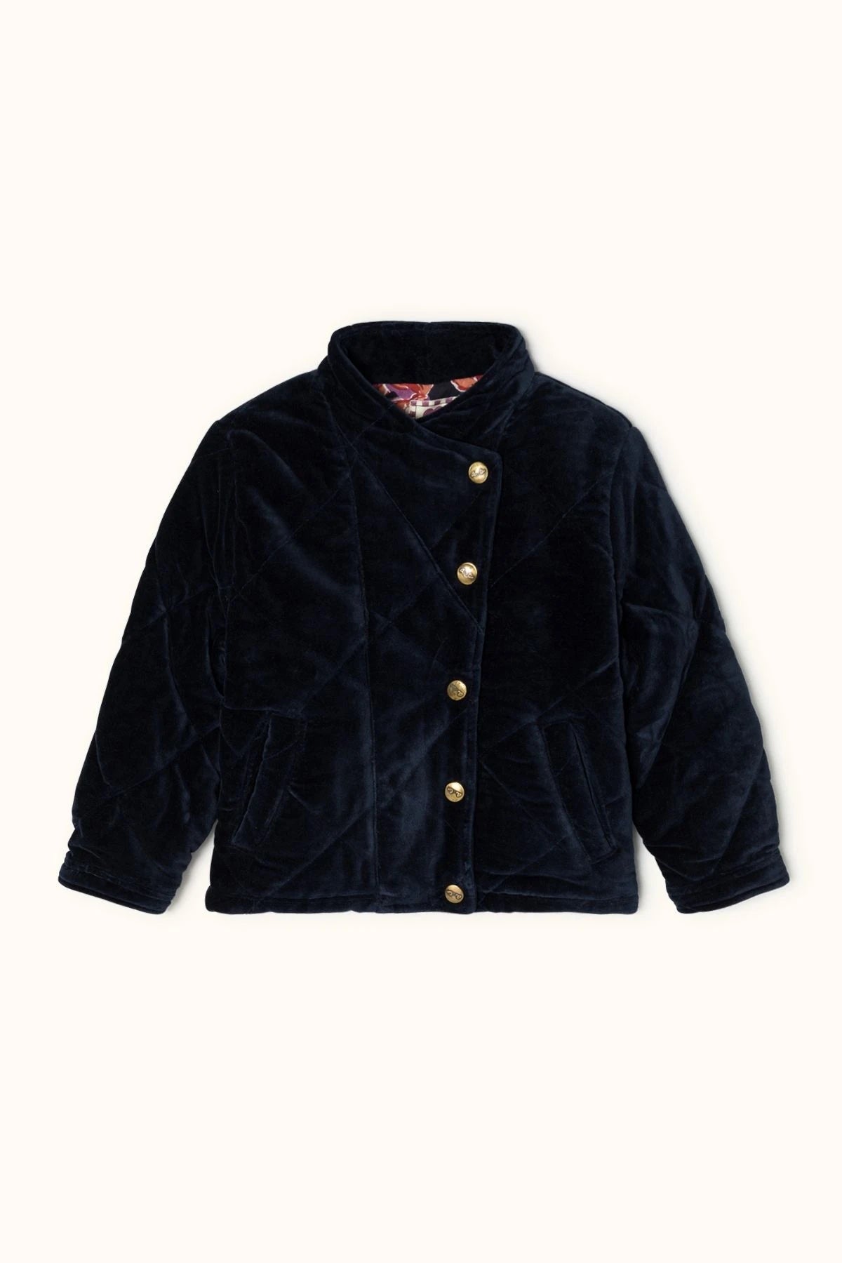 Veste Kapura Velours Lisse Navy