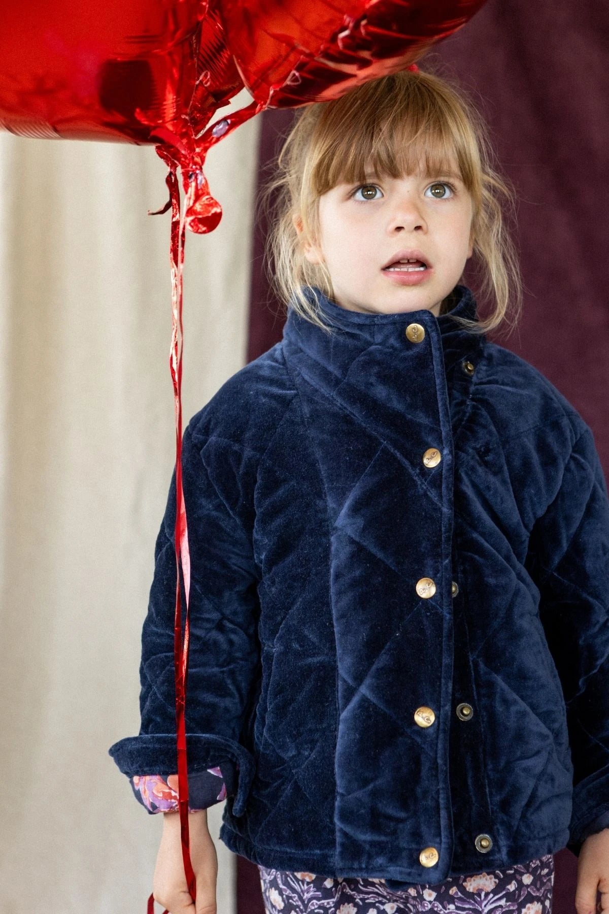 Veste Kapura Velours Lisse Navy