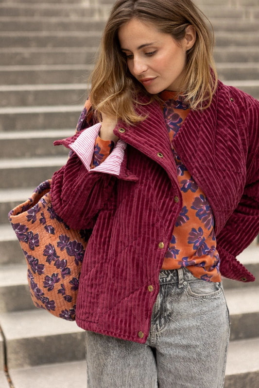 Veste Kapuro Velours Côtelé Cherry