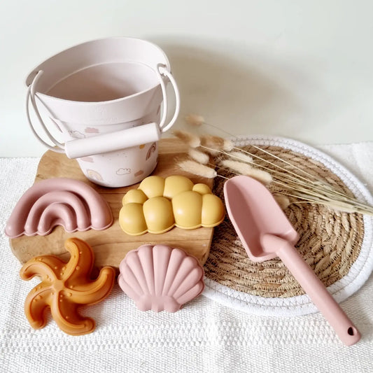 Set de plage en silicone arc en ciel