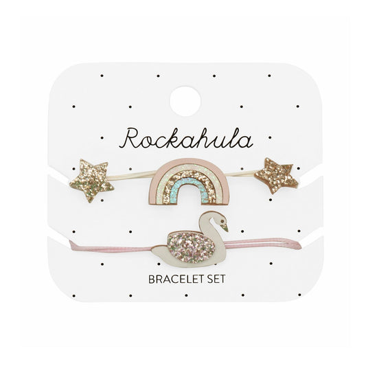 Ensemble de bracelets arc-en-ciel et cygne enchantés
