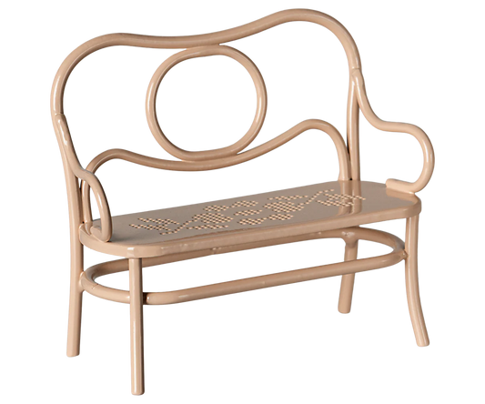 Maileg :  Table à café et banc, Souris, Grande - Rose pâle