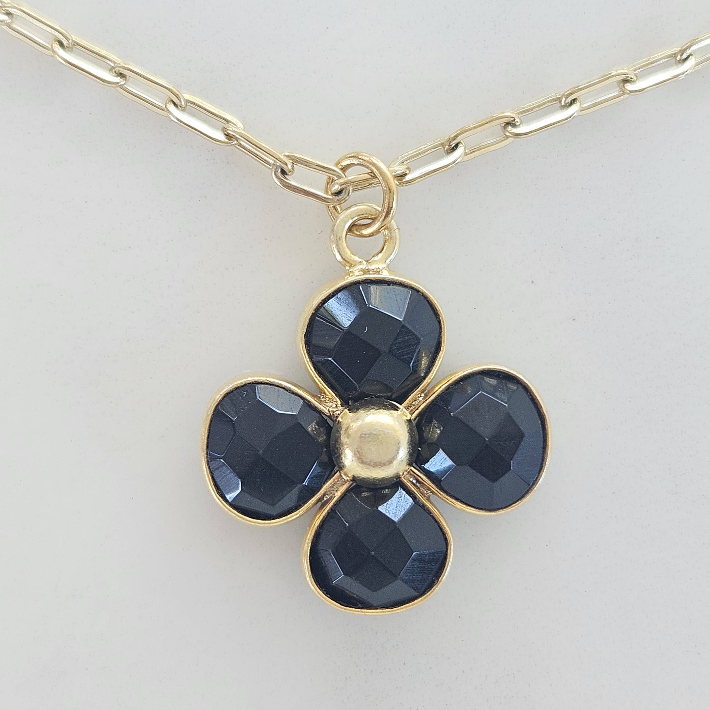 Collier Trèfle Précieux noir