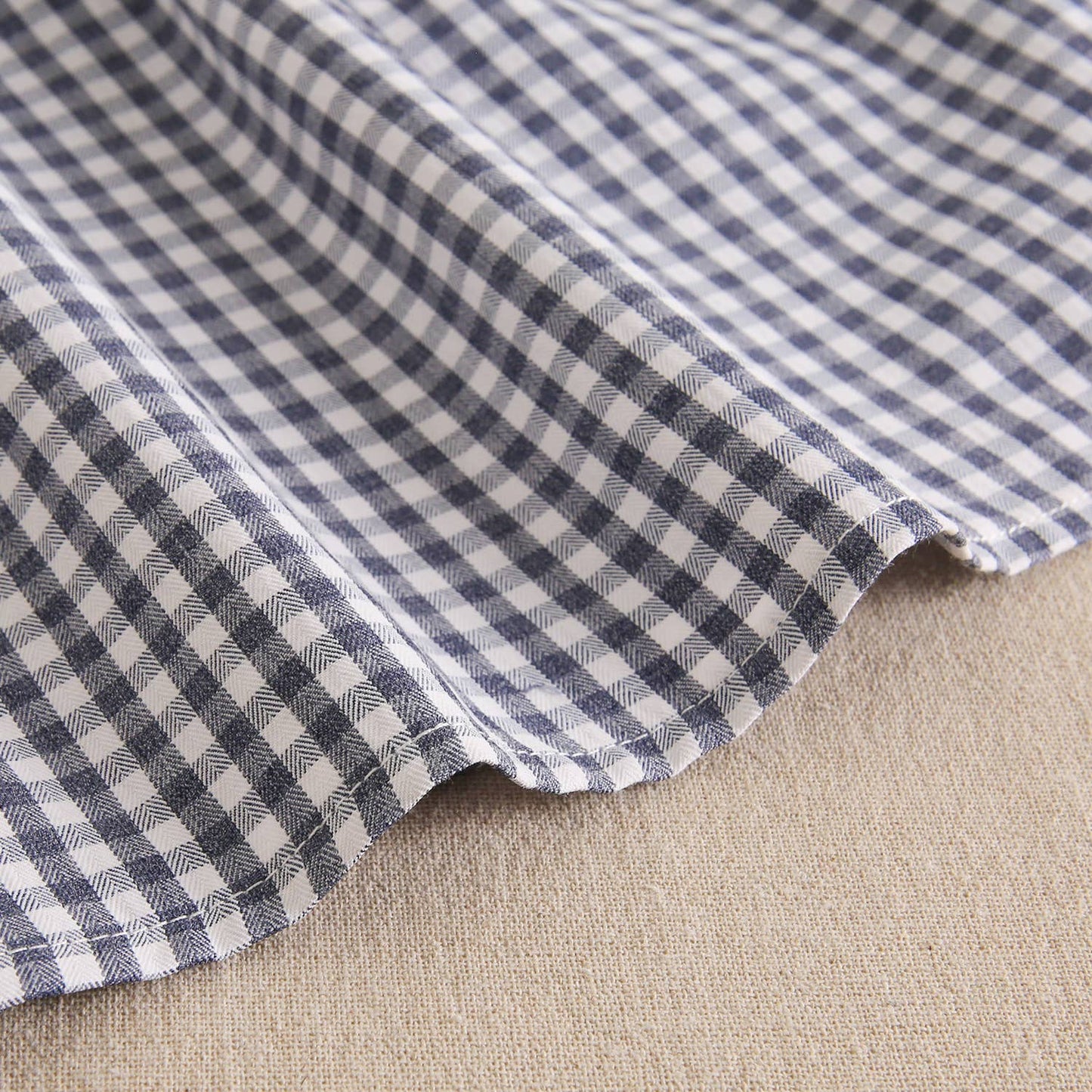 Blouse à manches longues à carreaux bleu et blanc Vichy pour fille