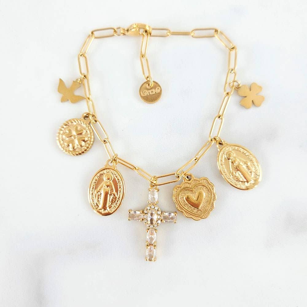 Bracelet charms blanc Madonna