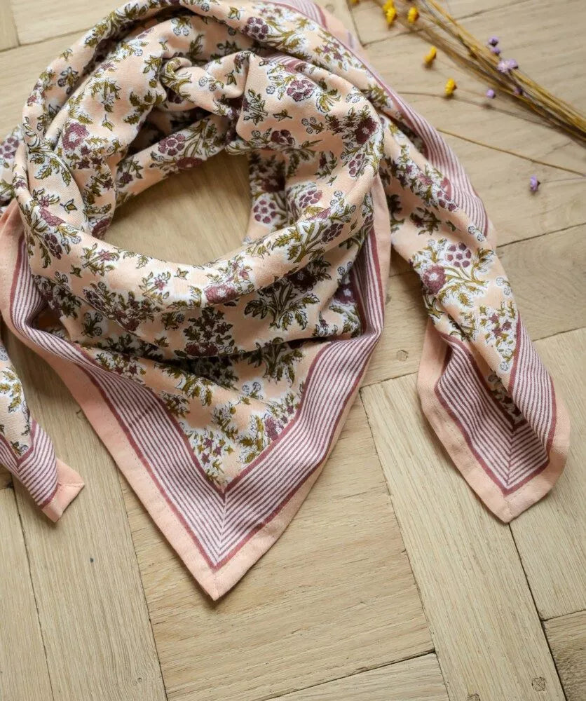 Foulard grand format - Soledad Rose Poudre