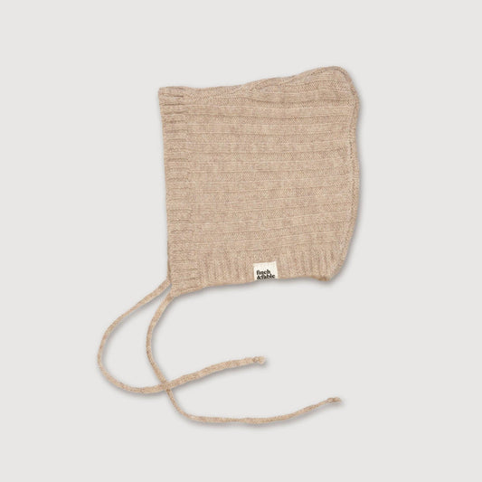 Bonnet tricoté en laine - Avoine