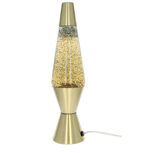 Lampe à lave dorée à paillettes