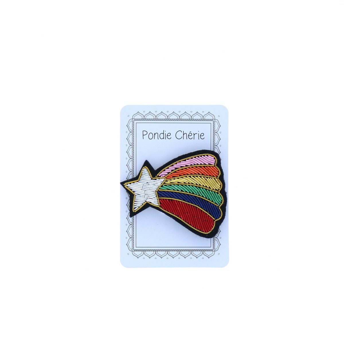 Broche étoile filante arc-en-ciel