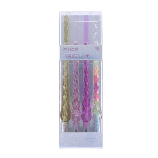 Lot de 4 stylos cristal tie and dye