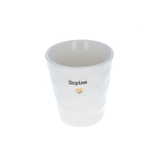 Tasse à message Copine coeur doré