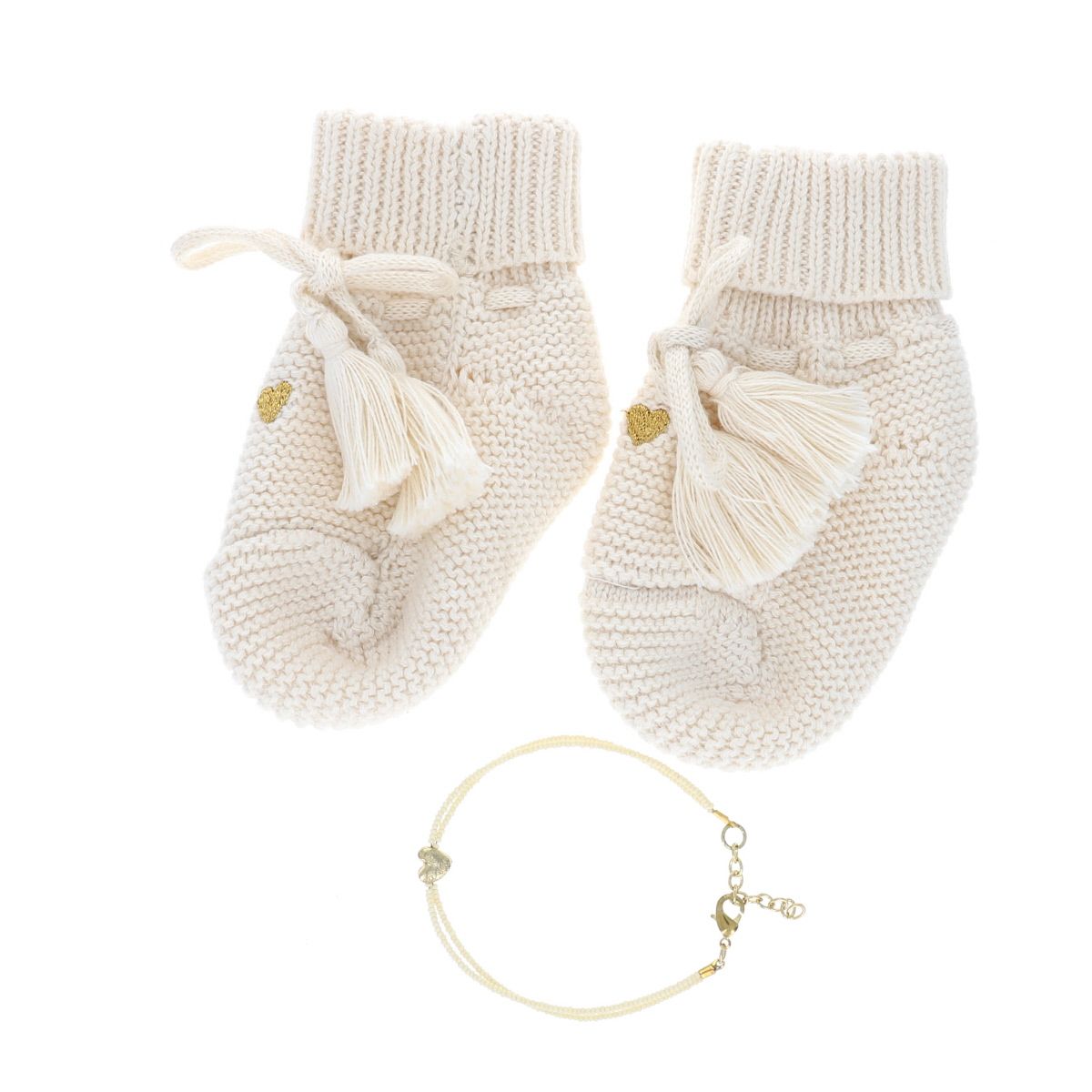 Coffret naissance chaussons et bracelet