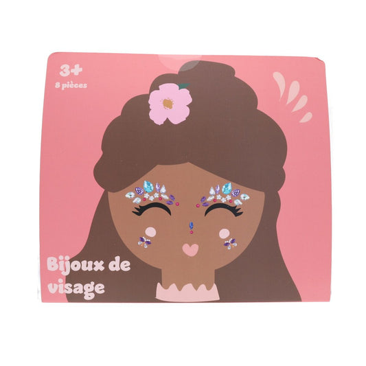 Set de 8 planches de bijoux de visage autocollants