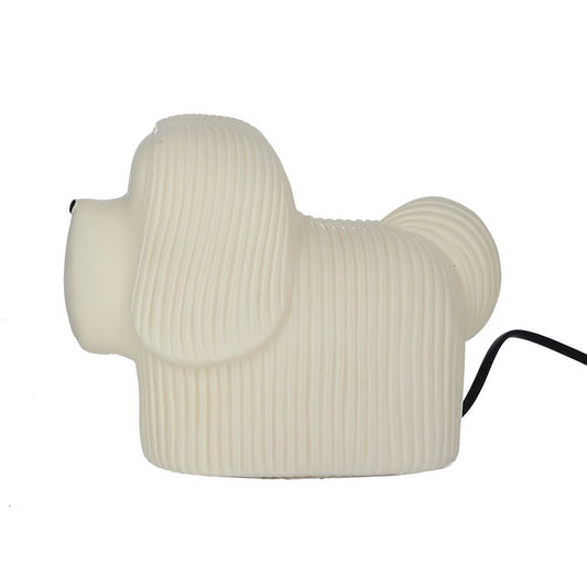 Lampe chien skye terrier blanc
