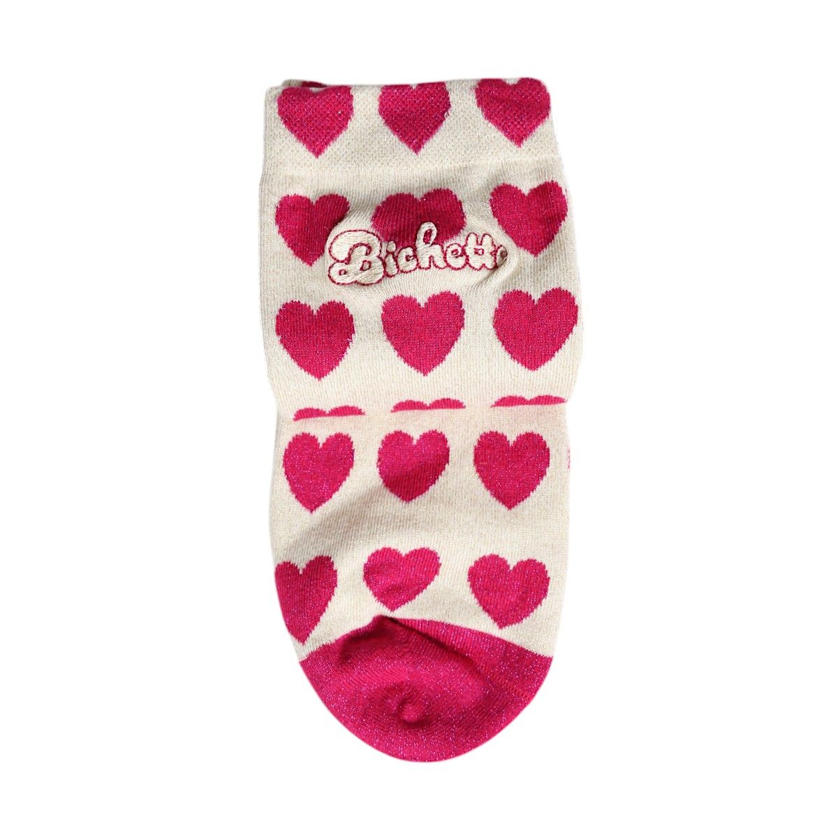 Chaussettes femme à paillettes cœurs "Bichette" 36-40