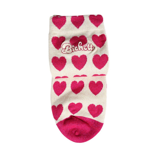 Chaussettes femme à paillettes cœurs "Bichette" 36-40