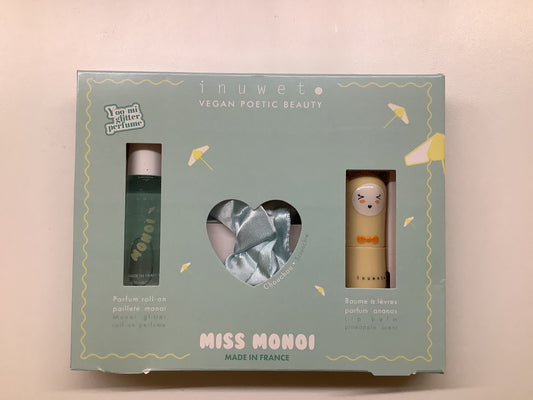 Coffret parfum roll-on Miss Monoi et baume à lèvres ananas