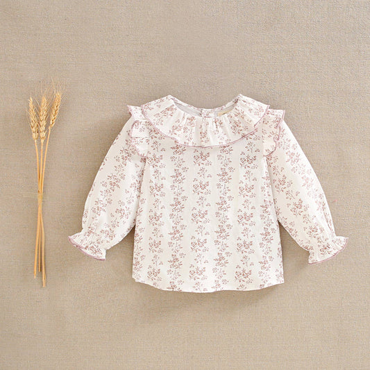 Blouse pour petite fille à imprimé fleuri rose