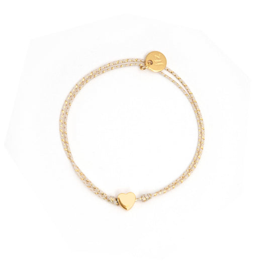 Bracelet Céleste beige COEUR doré