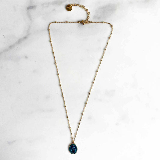Collier Satellites Mary Bleu