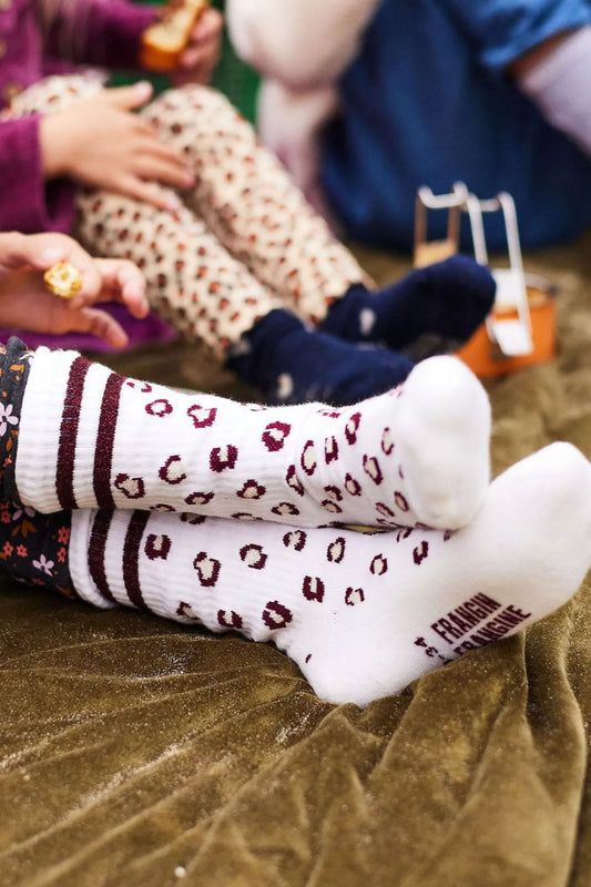 Chaussette Georgette kids Léopard rayé