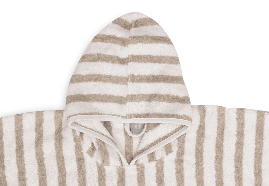 Poncho de Bain Stripe Éponge - Olive Green - GOTS