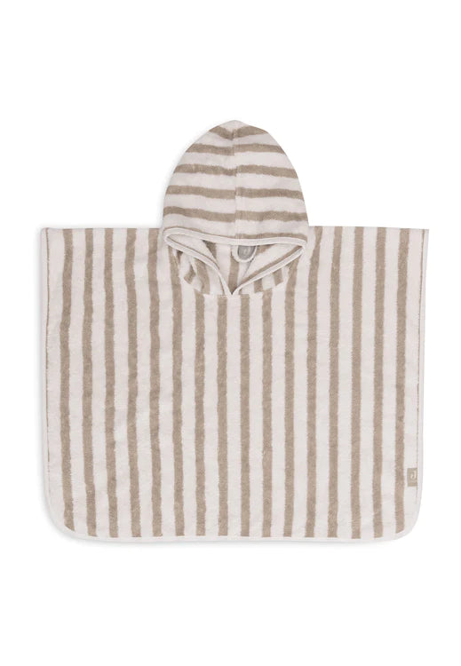 Poncho de Bain Stripe Éponge - Olive Green - GOTS