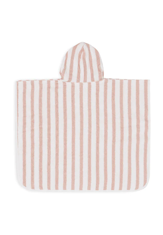 Poncho de Bain Stripe Éponge - Wild Rose - GOTS