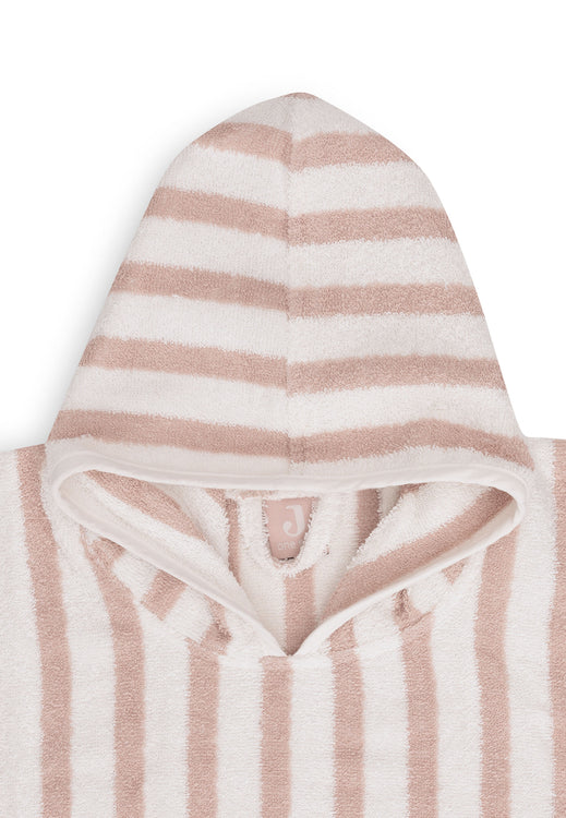 Poncho de Bain Stripe Éponge - Wild Rose - GOTS