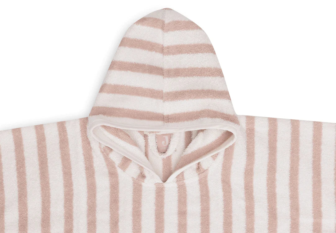 Poncho de Bain Stripe Éponge - Wild Rose - GOTS