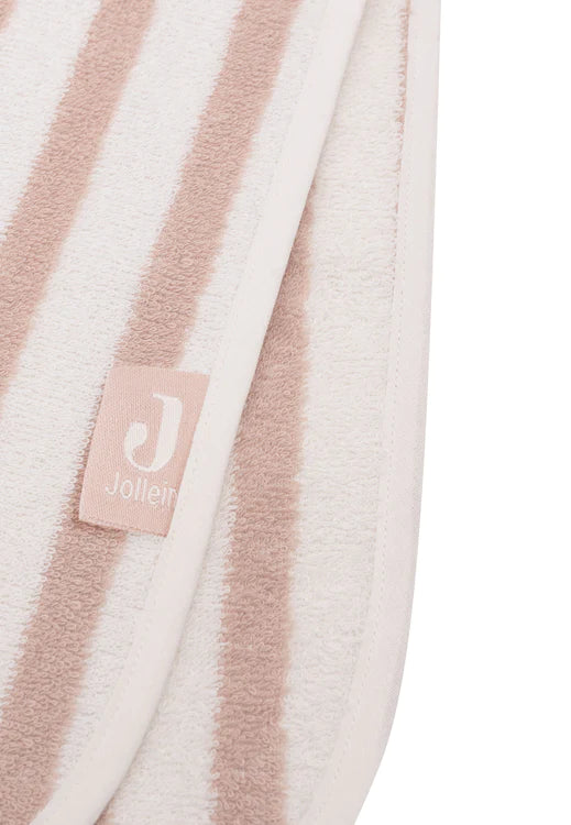 Poncho de Bain Stripe Éponge - Wild Rose - GOTS