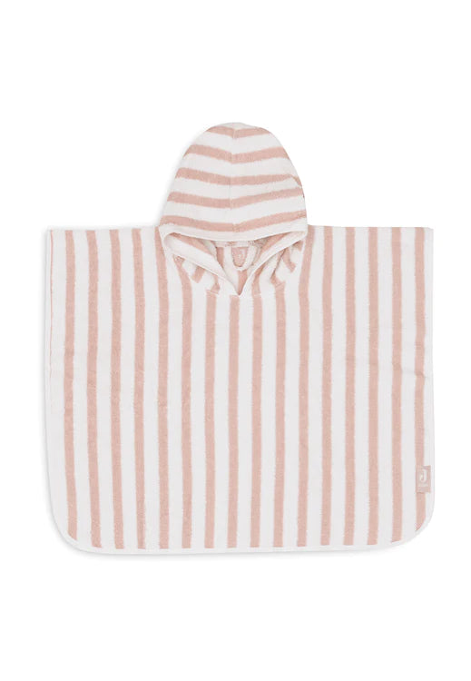 Poncho de Bain Stripe Éponge - Wild Rose - GOTS