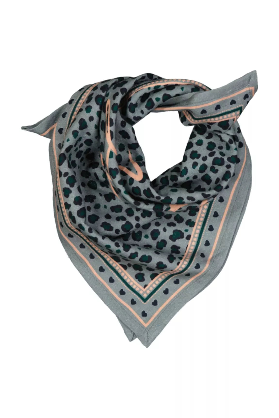 Petit Foulard Jade Léopard vert