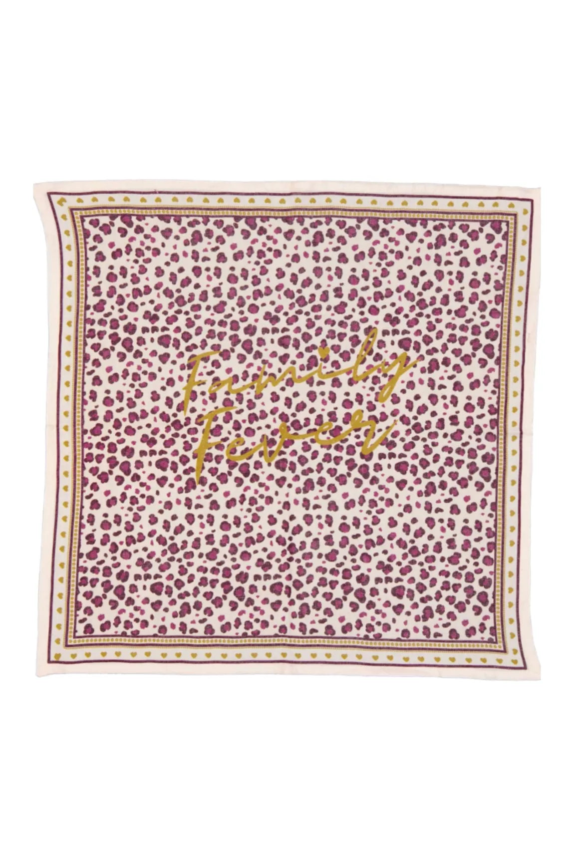 Grand Foulard Jade  Léopard violet & ocre