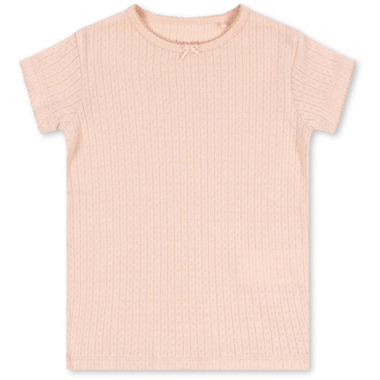 Tee-shirt rose Gots en pointelle