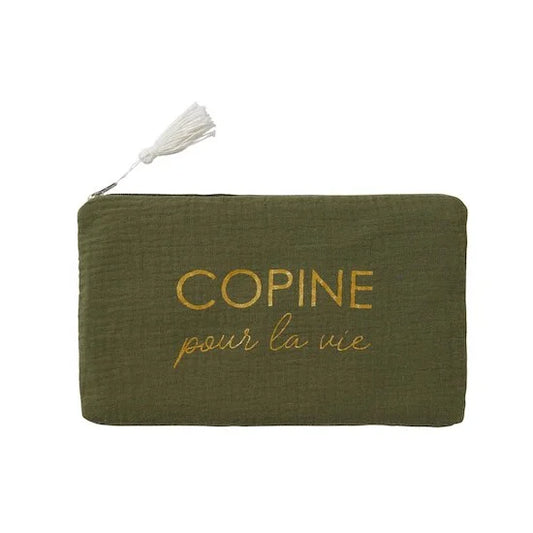 Trousse en gaze de coton "COPINE" pour la vie