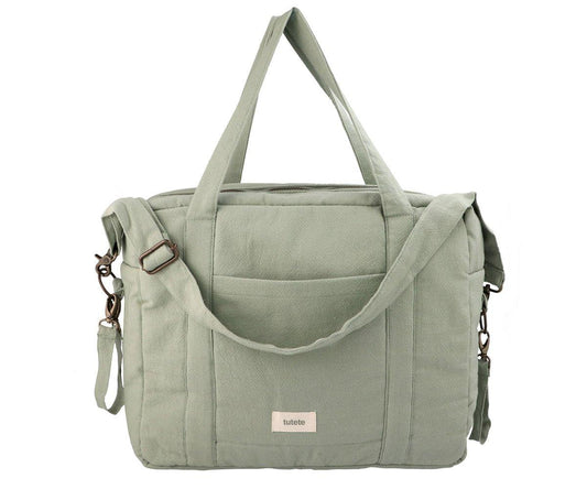 Sac à langer en coton sauge