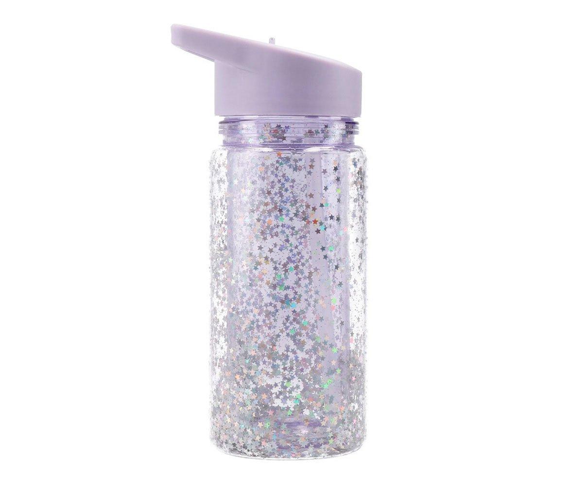 Gourde en Plastique avec Paille Glitter