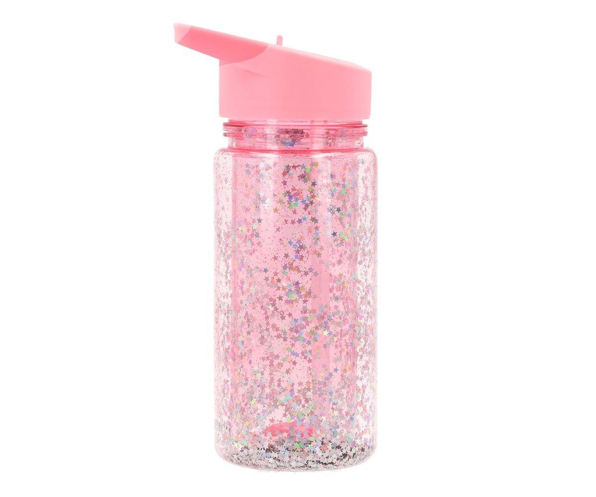 Gourde en Plastique avec Paille Glitter