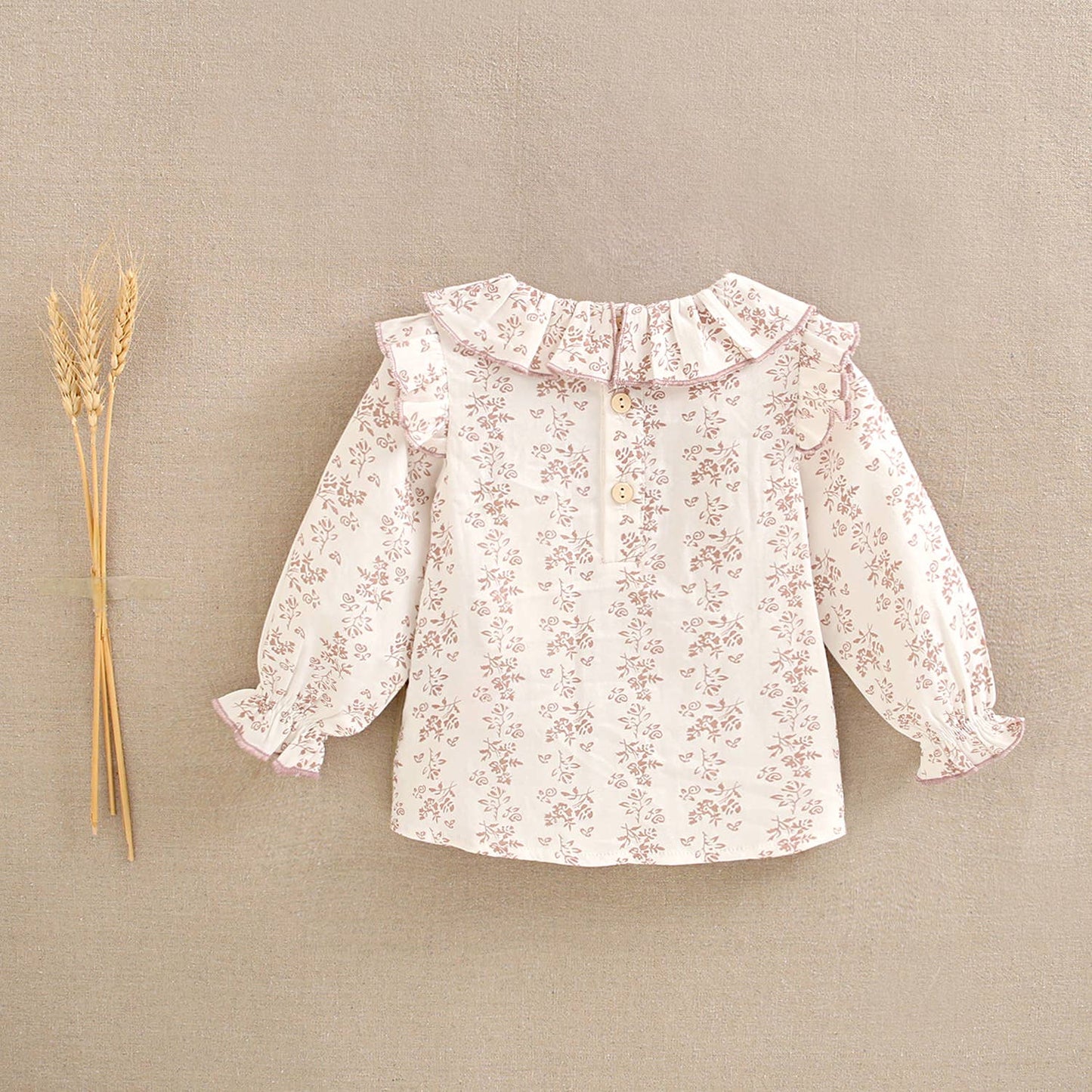 Blouse pour petite fille à imprimé fleuri rose