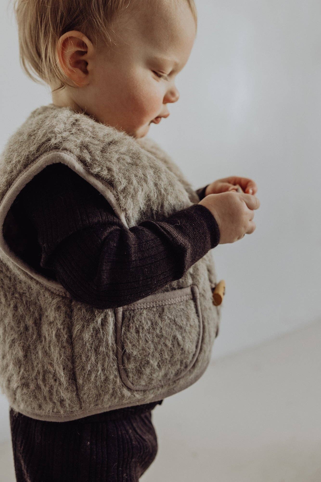 Gilet Sherpa en laine - Sand
